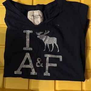 Abercrombie and fitch small women’s t shirt it’s black with silver letters